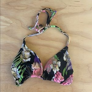 floral bathing suit triangle top